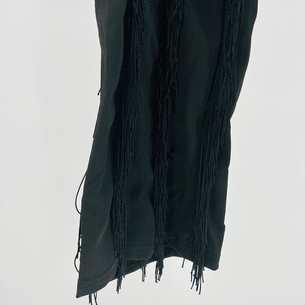 Fringe Black Polyester Gothic Boho Streetwear Tra… - image 5